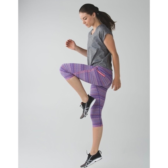 LULULEMON Athletica Run Top Speed Crop Leggings Pants Space Dye Twist Size 4 - Picture 1 of 16